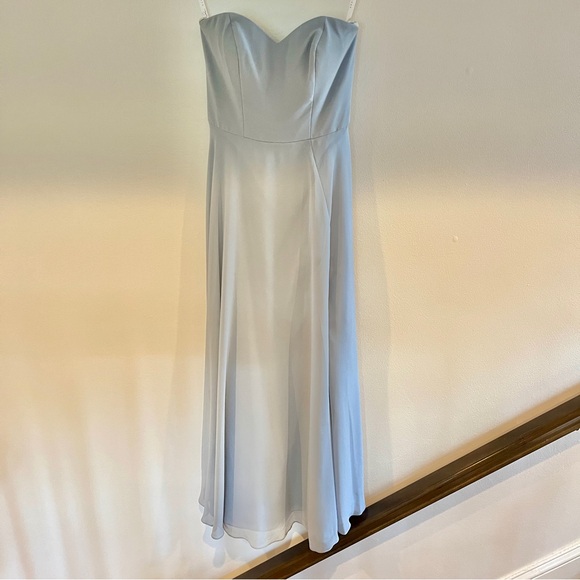 Hayley Paige Bridesmaid Dress Size XS/0 Cornflower Blue - Picture 2 of 14